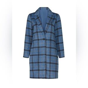 Cupcakes & Cashmere Blue Robyn Plaid Coat